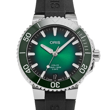 オリス アクイス デイト キャリバー400 01 400 7769 4157 グリーン メンズ 時計 【中古】【wristwatch】