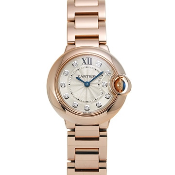 カルティエ バロンブルー 28mm WE902025 シルバー/ダイヤモンド レディース 時計 【中古】【wristwatch】