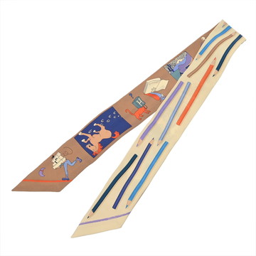エルメス ツイリー A VOS CRAYONS マルチカラー シルク100％ レディース 【中古】【other】