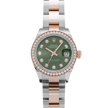 ロレックス レディ デイトジャスト 28 279381RBR オリーブグリーン/ダイヤモンド レディース 時計 【中古】【wristwatch】