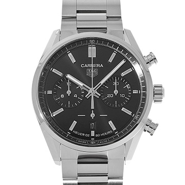 タグ ホイヤー カレラ キャリバーホイヤー02 クロノグラフ CBN2010.BA0642 ブラック メンズ 時計 【中古】【wristwatch】