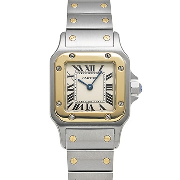 カルティエ サントス ガルベ SM W20012C4 アイボリー レディース 時計 【中古】【wristwatch】