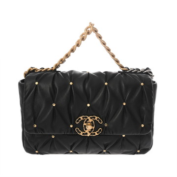 シャネル CHANEL19 ハンドバッグ  ブラック AS1160 シャイニーラムスキン レディース バッグ 【中古】【bag】
