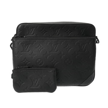 ルイ ヴィトン モノグラムシャドウ トリオ メッセンジャー ノワール M46602 レザー メンズ バッグ 【中古】【bag】