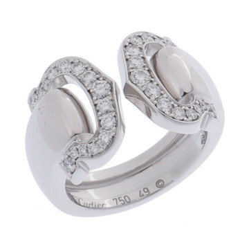 カルティエ 2Cブークルセ リング #49 シルバー K18ホワイトゴールド WG レディース ジュエリー 【中古】【jewelry】