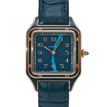 カルティエ サントスデュモン LM ピーコックブルー WGSA0098 ブルー メンズ 時計 【中古】【wristwatch】
