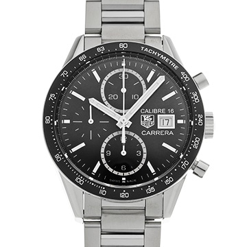 タグ ホイヤー カレラ クロノグラフ キャリバー16 CV201AJ.BA0727 ブラック メンズ 時計 【中古】【wristwatch】