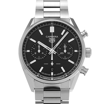 タグ ホイヤー カレラ キャリバーホイヤー02 クロノグラフ CBN2010.BA0642 ブラック メンズ 時計 【中古】【wristwatch】