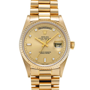 ロレックス デイデイト 18038A シャンパン/ダイヤモンド メンズ 時計 【中古】【wristwatch】