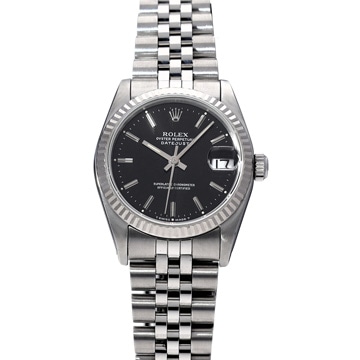ロレックス デイトジャスト 68274 ブラック ユニセックス 時計 【中古】【wristwatch】