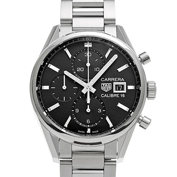 タグ ホイヤー カレラ キャリバー16 クロノグラフ CBK2110.FC6266 ブラック メンズ 時計 【中古】【wristwatch】