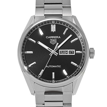 タグ ホイヤー カレラ キャリバー5 デイデイト WBN2010.BA0640 ブラック メンズ 時計 【中古】【wristwatch】