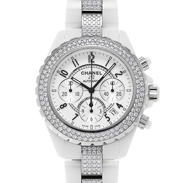 シャネル J12 クロノグラフ 41MM H1008 ホワイト/シルバー メンズ 時計 【中古】【wristwatch】