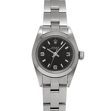 ロレックス オイスターパーペチュアル 67180 ブラック レディース 時計 【中古】【wristwatch】