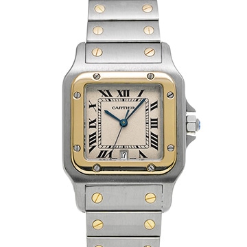 カルティエ サントス ガルベ LM W20011C4 アイボリー レディース 時計 【中古】【wristwatch】