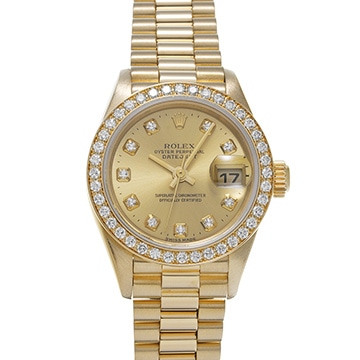 ロレックス デイトジャスト 79138G シャンパン/ダイヤモンド レディース 時計 【中古】【wristwatch】