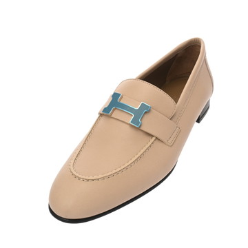 エルメス モカシン パリ 36.5(23.5cm) ベージュ/シルバー金具 カーフ レディース 靴 【未使用】【other】