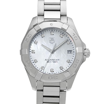 タグ ホイヤー アクアレーサー クォーツ WAY1313.BA0915 ホワイトシェル/ダイヤモンド メンズ 時計 【中古】【wristwatch】