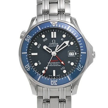 オメガ シーマスター ダイバー300 コーアクシャル GMT 2535.80 ブルー メンズ 時計 【中古】【wristwatch】