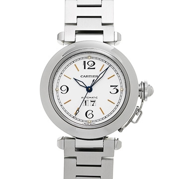 カルティエ パシャC ビッグデイト W31044M7 ホワイト ユニセックス 時計 【中古】【wristwatch】