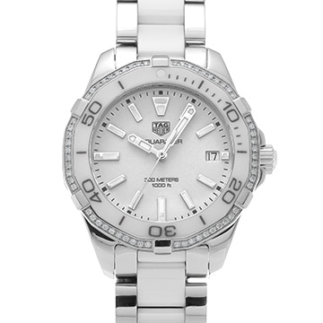 タグ ホイヤー アクアレーサー クォーツ WAY131H.BA0914 ホワイト レディース 時計 【中古】【wristwatch】