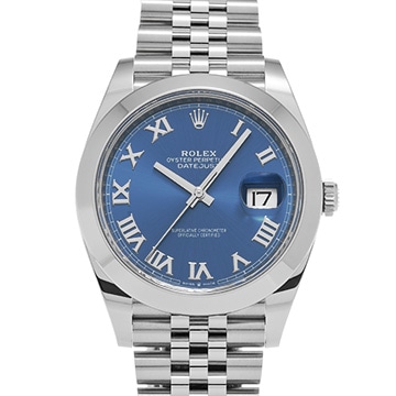 ロレックス デイトジャスト 41 126300 ブライトブルー メンズ 時計 【中古】【wristwatch】