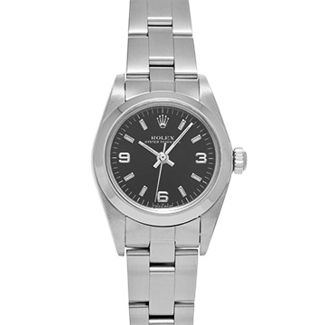 ロレックス オイスターパーペチュアル 76080 ブラック レディース 時計 【中古】【wristwatch】