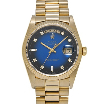 ロレックス デイデイト 18238A ブルー・グラデーション/ダイヤモンド メンズ 時計 【中古】【wristwatch】