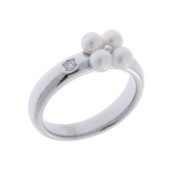 ミキモト パールリング 2PD シルバー K18ホワイトゴールド WG レディース ジュエリー 【中古】【jewelry】