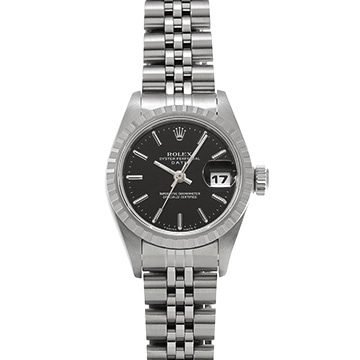 ロレックス オイスターパーペチュアル デイト 69240 ブラック レディース 時計 【中古】【wristwatch】
