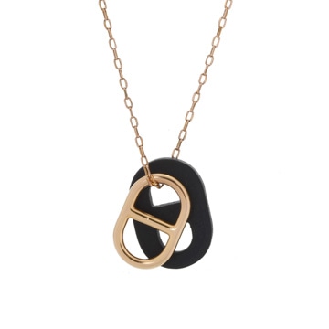 エルメス ネックレス オーマイヨン ブラック/ゴールド金具 ヴォースイフト/GP レディース ジュエリー 【中古】【jewelry】