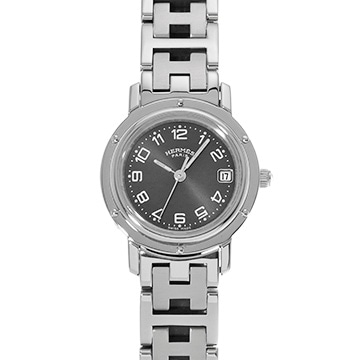 エルメス クリッパー CL4.210 グレー レディース 時計 【中古】【wristwatch】