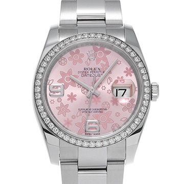 ロレックス デイトジャスト 116244 ピンクフラワー メンズ 時計 【中古】【wristwatch】