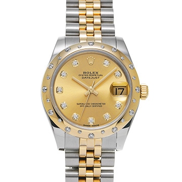 ロレックス デイトジャスト 178343 シャンパン/ダイヤモンド ユニセックス 時計 【中古】【wristwatch】