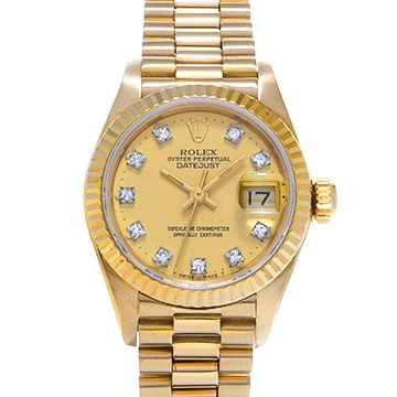 ロレックス デイトジャスト 69178G シャンパン/ダイヤモンド レディース 時計 【中古】【wristwatch】