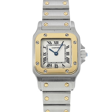 カルティエ サントス ガルベ SM W20012C4 アイボリー レディース 時計 【中古】【wristwatch】