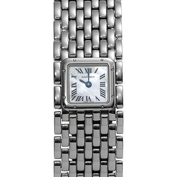 カルティエ パンテール リュバン W61001T9 ホワイトシェル レディース 時計 【中古】【wristwatch】