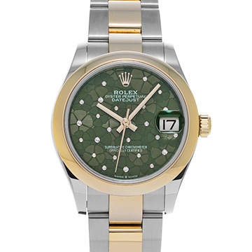 ロレックス デイトジャスト 31 278243 オリーブグリーン フローラルモチーフ/ダイヤモンド ユニセックス 時計 【中古】【wristwatch】