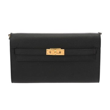 エルメス ケリーウォレット ロングトゥーゴー ブラック ヴォーエプソン レディース 財布 【中古】【purse】