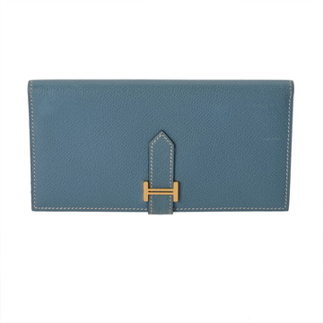 エルメス ベアン クラシック ブルージーン ヴォーエプソン レディース 財布 【中古】【purse】