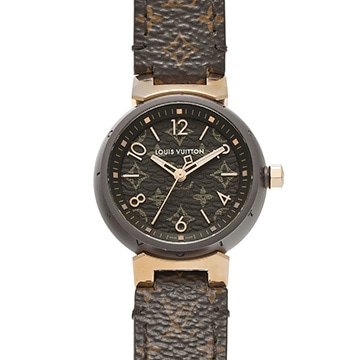 ルイ ヴィトン タンブール PM QA137Z ブラウン レディース 時計 【中古】【wristwatch】