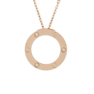 カルティエ ラブサークル ネックレス 3PD ゴールド K18イエローゴールド YG レディース ジュエリー 【中古】【jewelry】