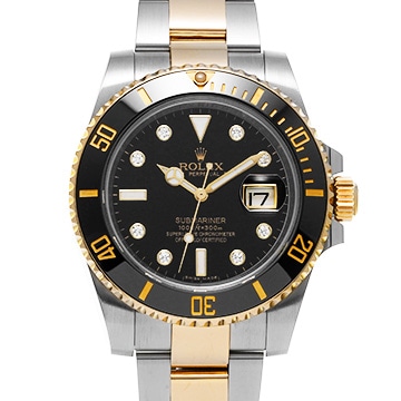 ロレックス サブマリーナ デイト 116613GLN ブラック/ダイヤモンド メンズ 時計 【中古】【wristwatch】