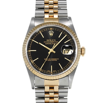 ロレックス デイトジャスト 16233 ブラック メンズ 時計 【中古】【wristwatch】