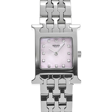 エルメス Hウォッチ HH1.210 ピンクシェル/ダイヤモンド レディース 時計 【中古】【wristwatch】