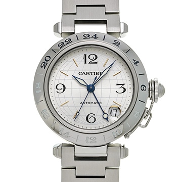 カルティエ パシャC メリディアン GMT W31029M7 シルバー ユニセックス 時計 【中古】【wristwatch】