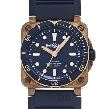 ベル＆ロス BR03-92 ダイバー ブルー ブロンズ リミテッド BR0392-D-LU-BR/SCA ブルー メンズ 時計 【中古】【wristwatch】