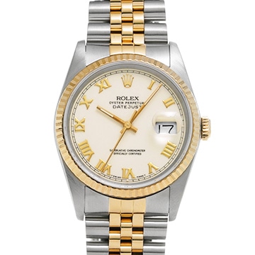ロレックス デイトジャスト 16233 アイボリー メンズ 時計 【中古】【wristwatch】