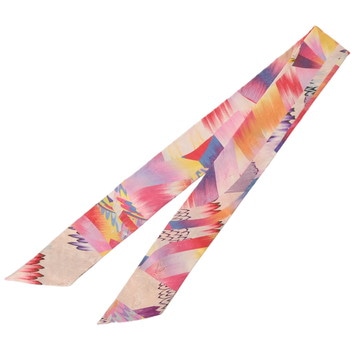 エルメス ツイリー ALL OVER MARBLE SILK 京都マーブル ローズ/マルチカラー 063889S シルク100％ レディース 【未使用】【other】