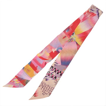 エルメス ツイリー ALL OVER MARBLE SILK 京都マーブル ローズ/マルチカラー 063889S シルク100％ レディース 【未使用】【other】